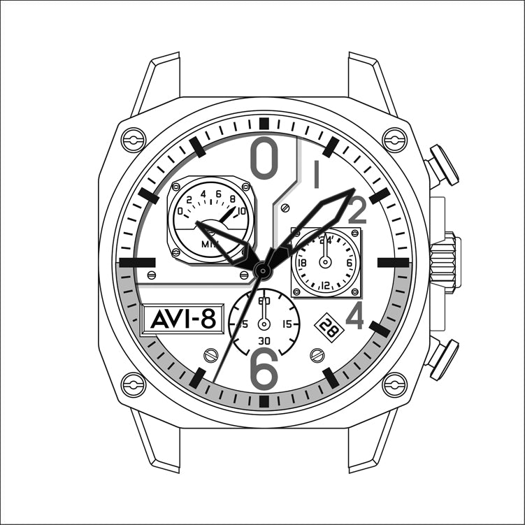 Hawker Hunter Retrograde ChronographAV-4052 – AVI-8 Timepieces