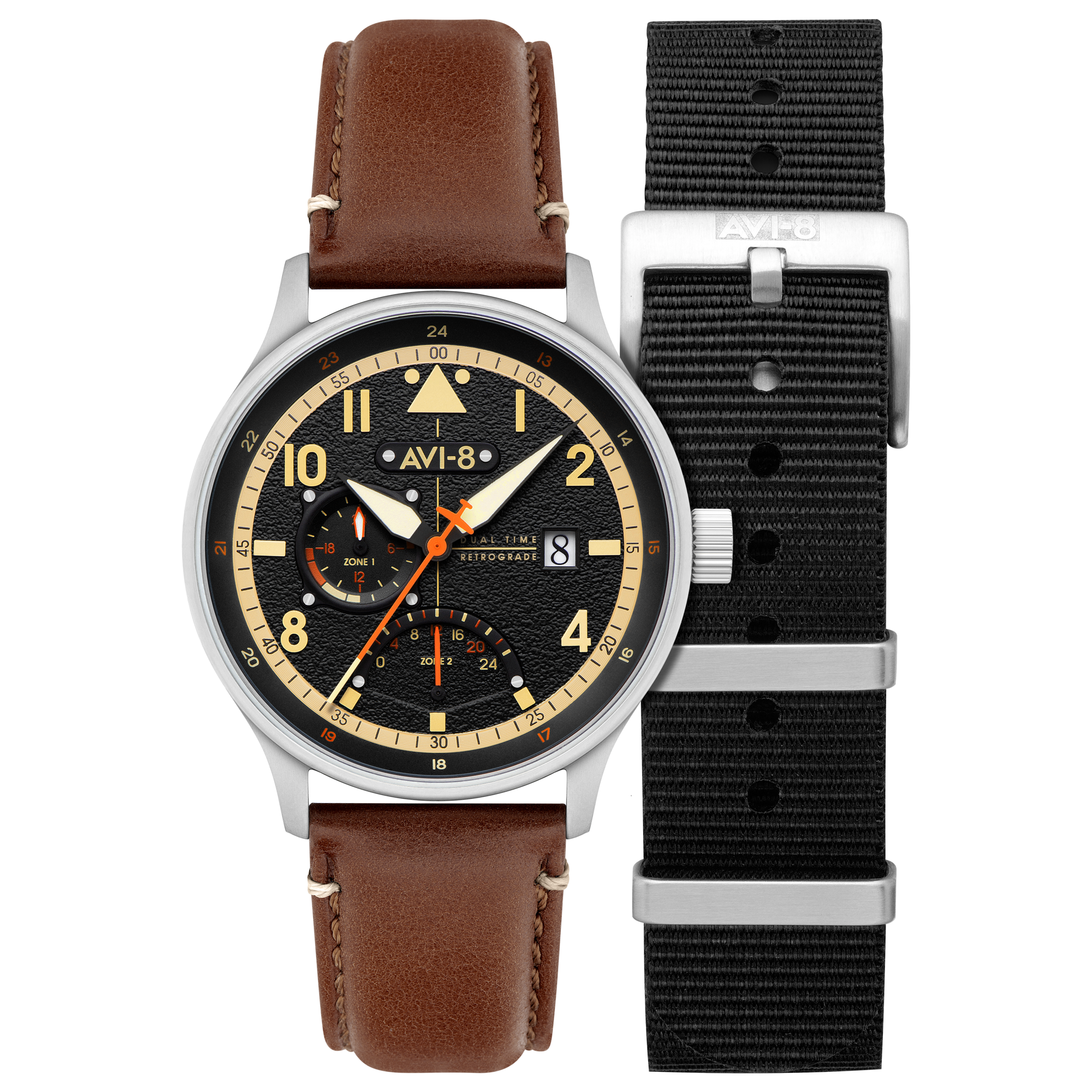 Metropolis Black | Hawker Hurricane Mckellar Dual Time – AVI-8 Metropolis Black | Hawker Hurricane Mckellar Dual Time – AVI-8