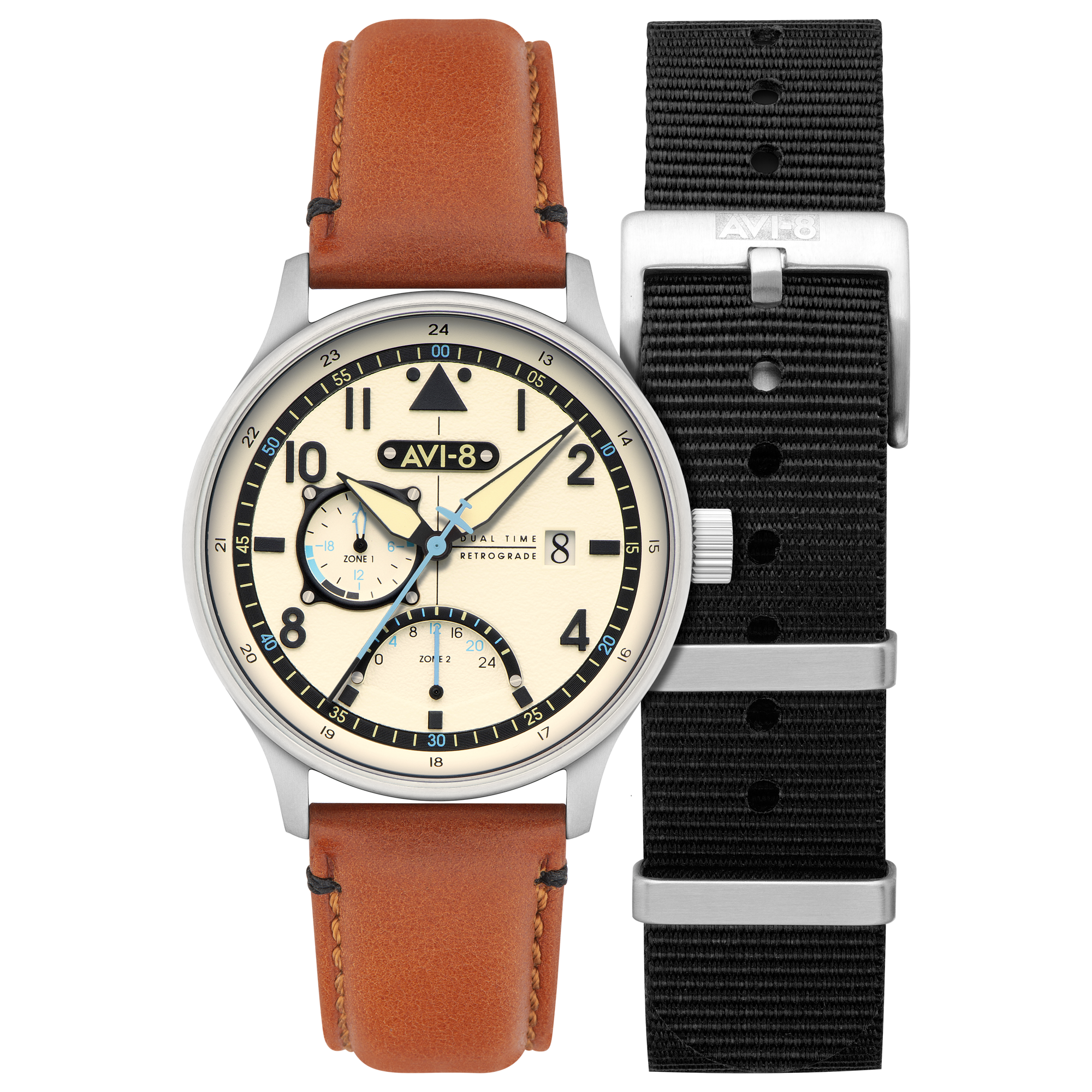 Brown Beige | Hawker Hurricane Mckellar Dual Time – AVI-8 Timepieces Brown Beige | Hawker Hurricane Mckellar Dual Time – AVI-8 Timepieces