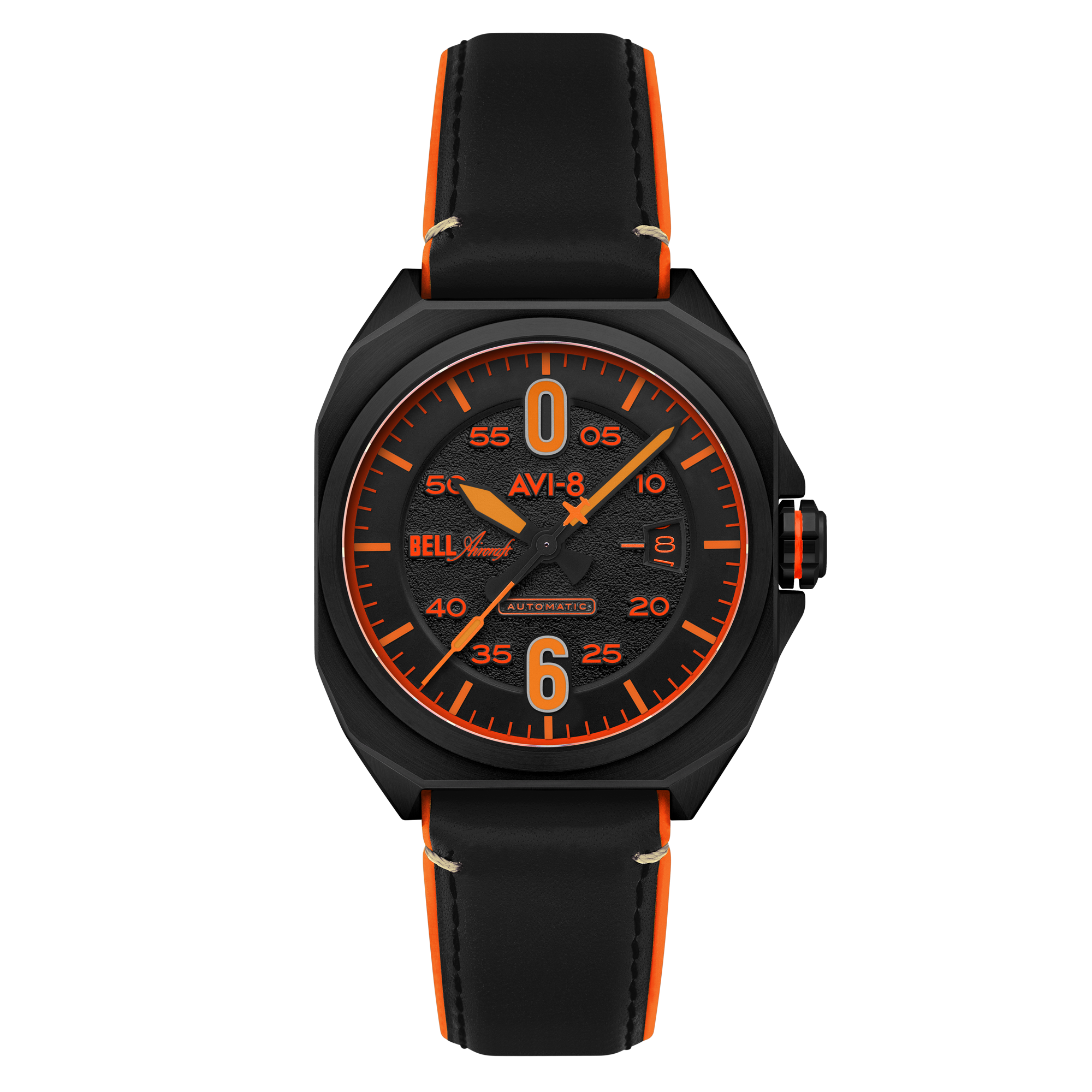 Jet Black | Bell X-1 Machbuster Automatic – AVI-8 Timepieces Jet Black | Bell X-1 Machbuster Automatic – AVI-8 Timepieces