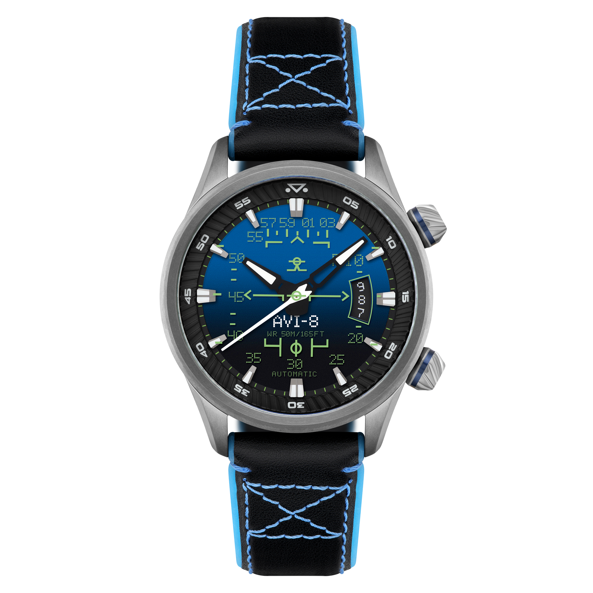 Gradient Blue | Hawker Harrier HUD Automatic – AVI-8 Timepieces