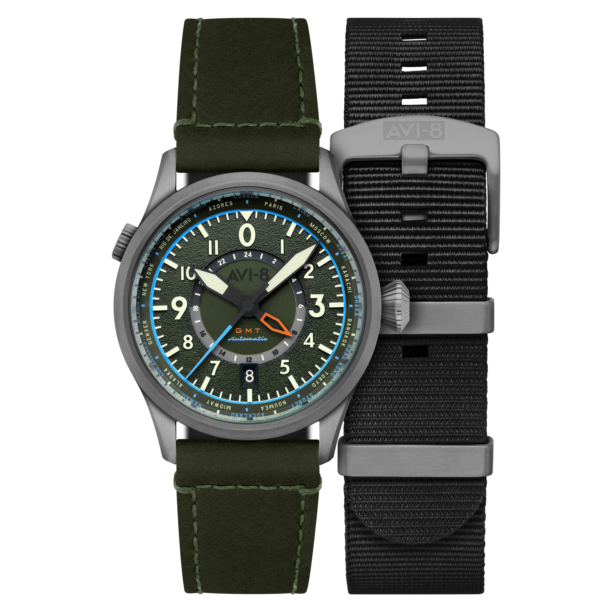 Jungle Green | Flyboy Wingman Worldtimer GMT Automatic – AVI-8