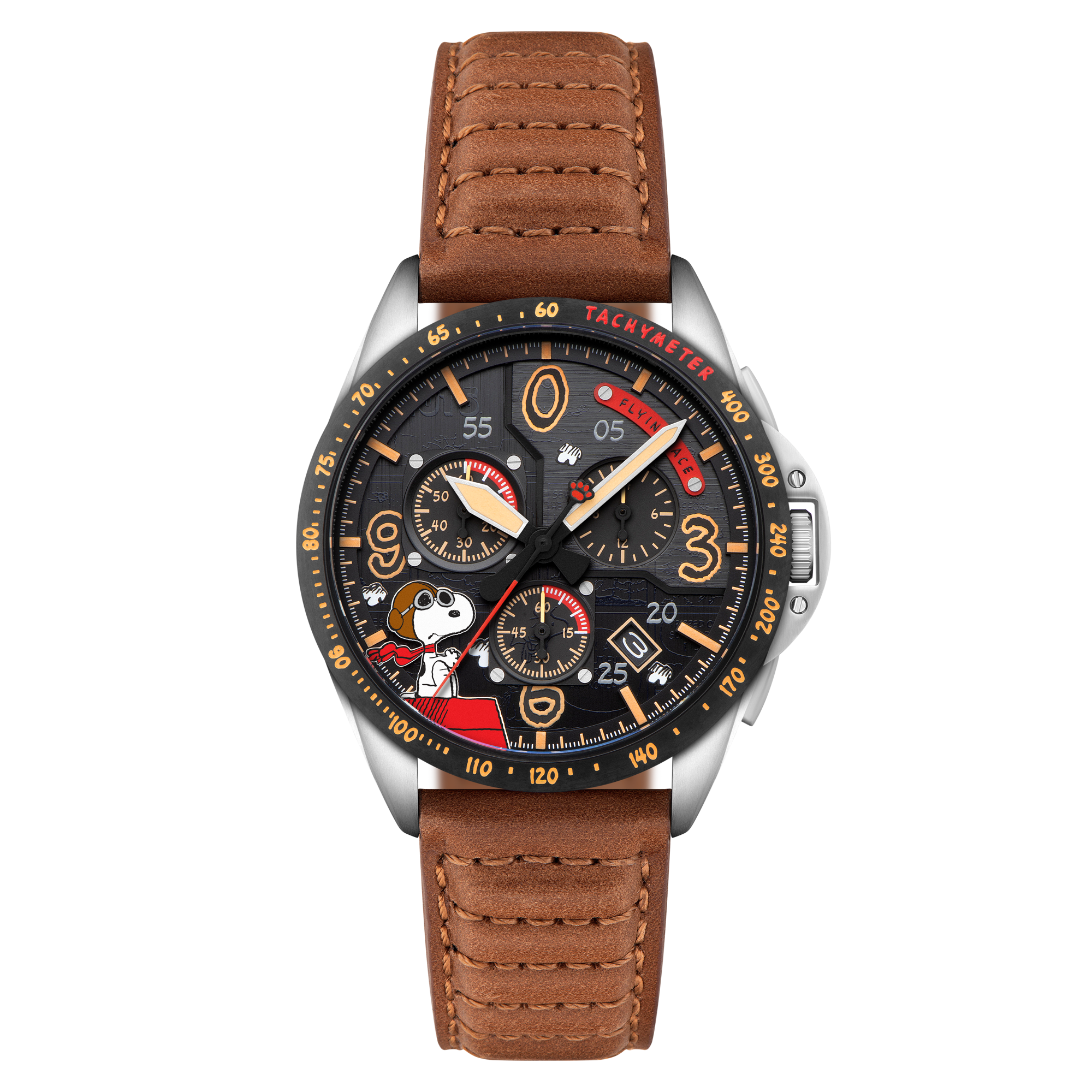 赤星スピードページ Biplane Brown | P-51 Mustang Blakeslee Chronograph Peanuts Snoopy