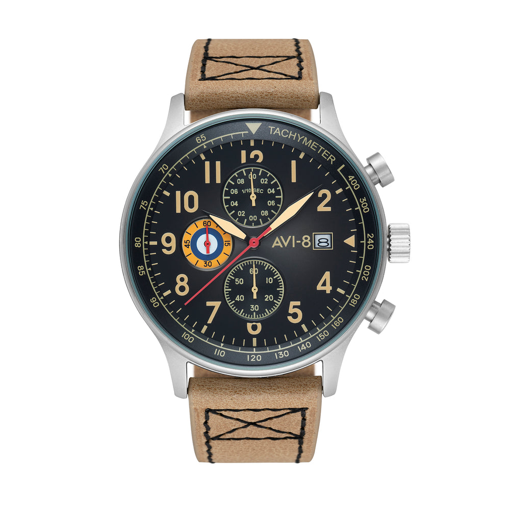 brown chronograph watch