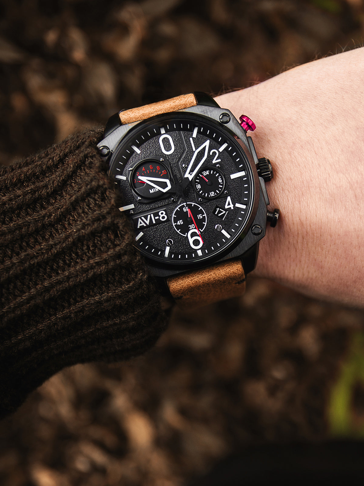 CHARCOAL EMBER BROWN RETROGRADE CHRONOGRAPH 3