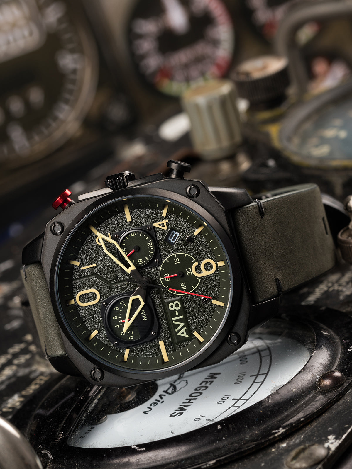 DEEP GREEN BLACK RETROGRADE CHRONOGRAPH 5