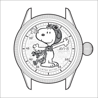 Flyboy Airmaster 40 Meca-Quartz Peanuts Snoopy Flying Ace Limited Edition<br>AV-4138