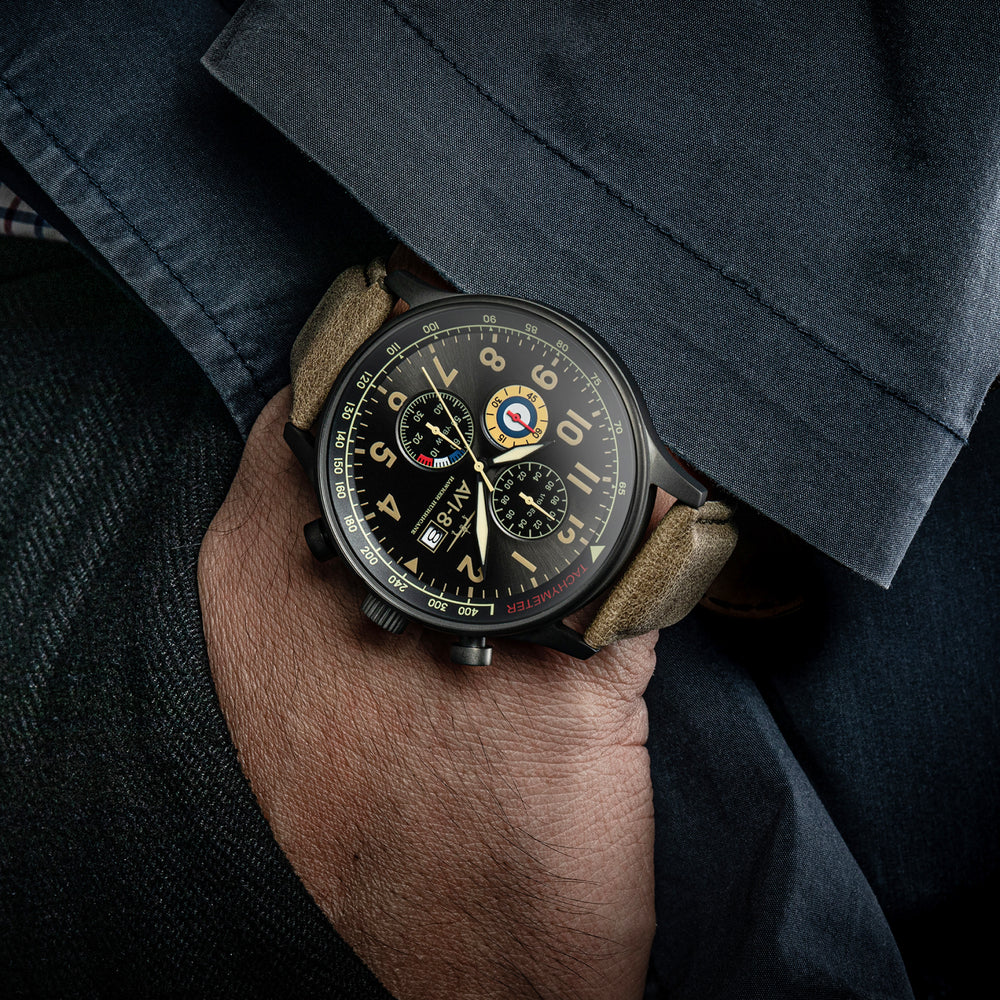 パーフェクトワン Dark Earth | Hawker Hurricane Classic Chronograph – AVI-8 Timepieces