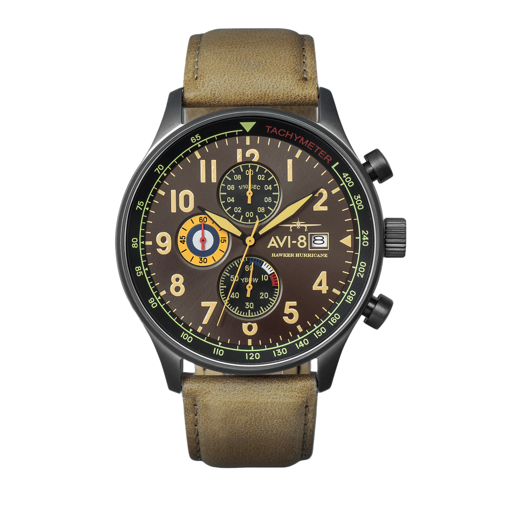 Dark Earth Hawker Hurricane Classic Chronograph AVI 8 Timepieces