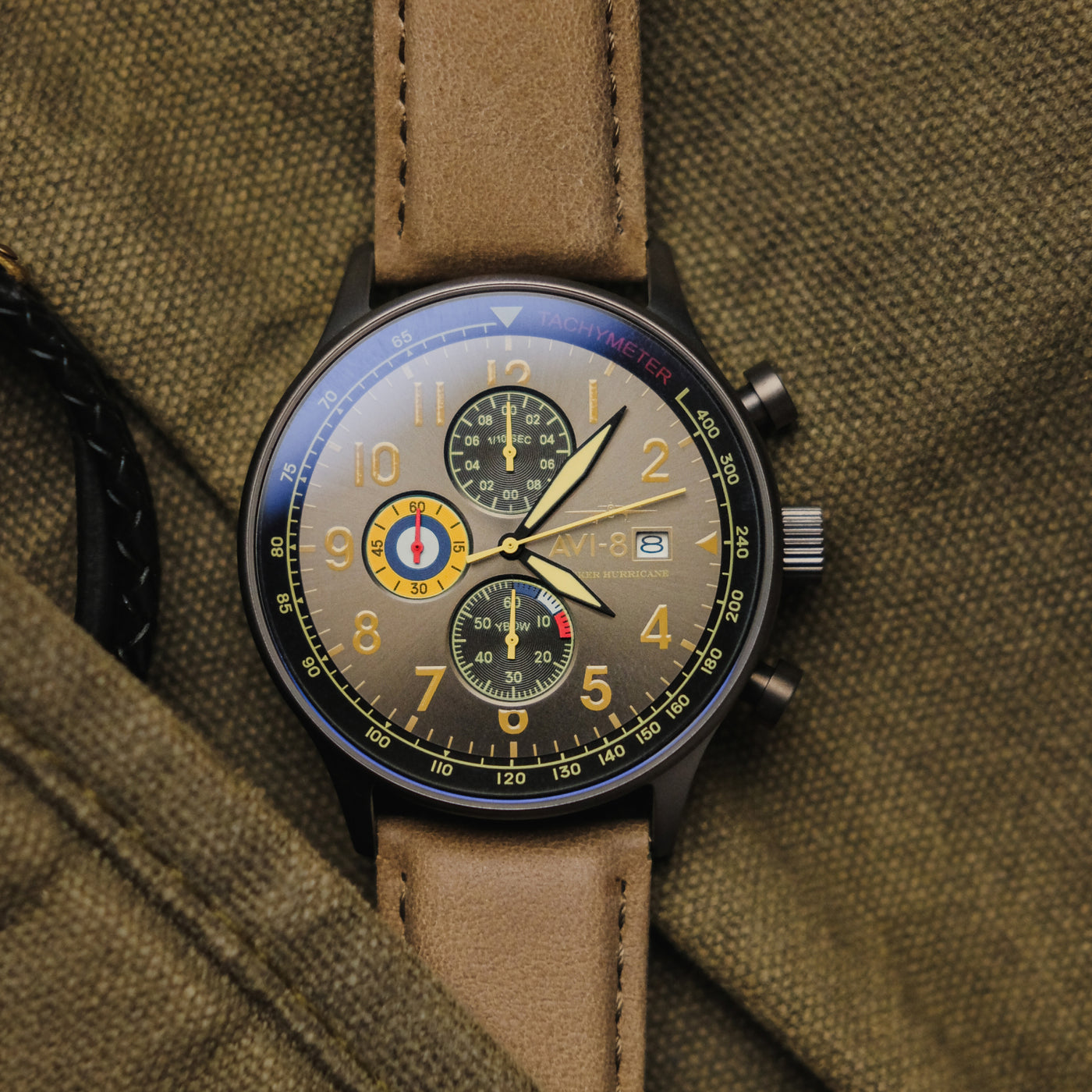 Dark Earth | Hawker Hurricane Classic Chronograph – AVI-8 Timepieces
