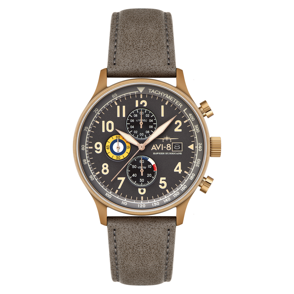 Fossil Grey | Hawker Hurricane Classic Chronograph – AVI-8 Timepieces Fossil Grey | Hawker Hurricane Classic Chronograph – AVI-8 Timepieces