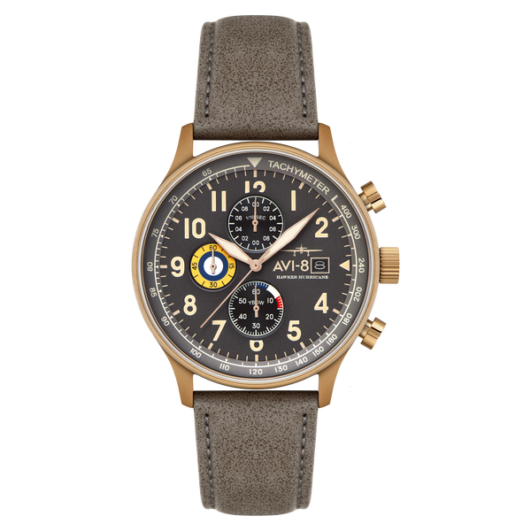 Fossil Grey | Hawker Hurricane Classic Chronograph – AVI-8 Timepieces Fossil Grey | Hawker Hurricane Classic Chronograph – AVI-8 Timepieces