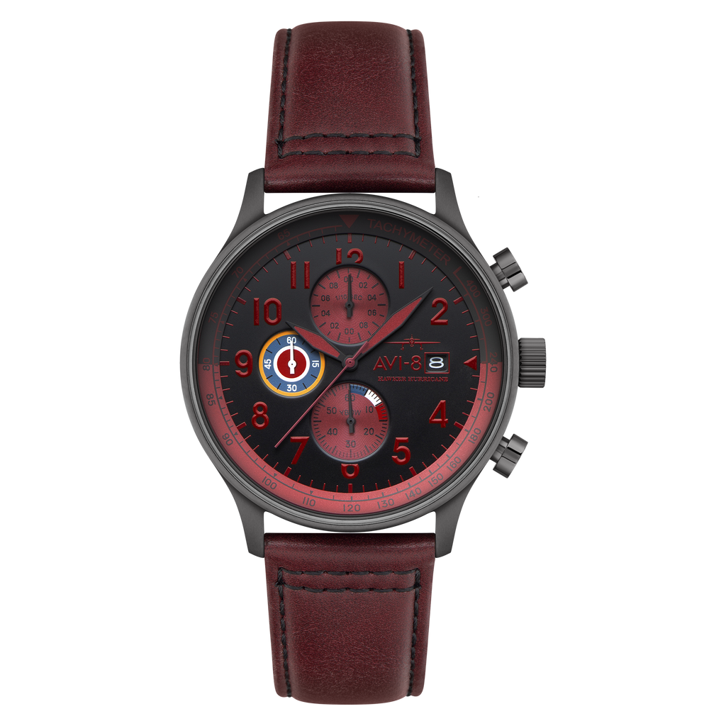 Blood Red | Hawker Hurricane Classic Chronograph – AVI-8 Timepieces