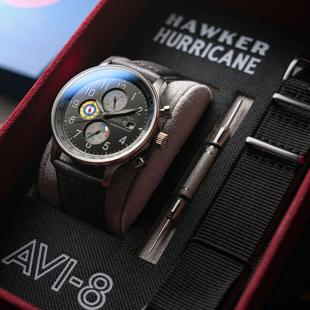 Grey Black | Hawker Hurricane Classic Chronograph – AVI-8