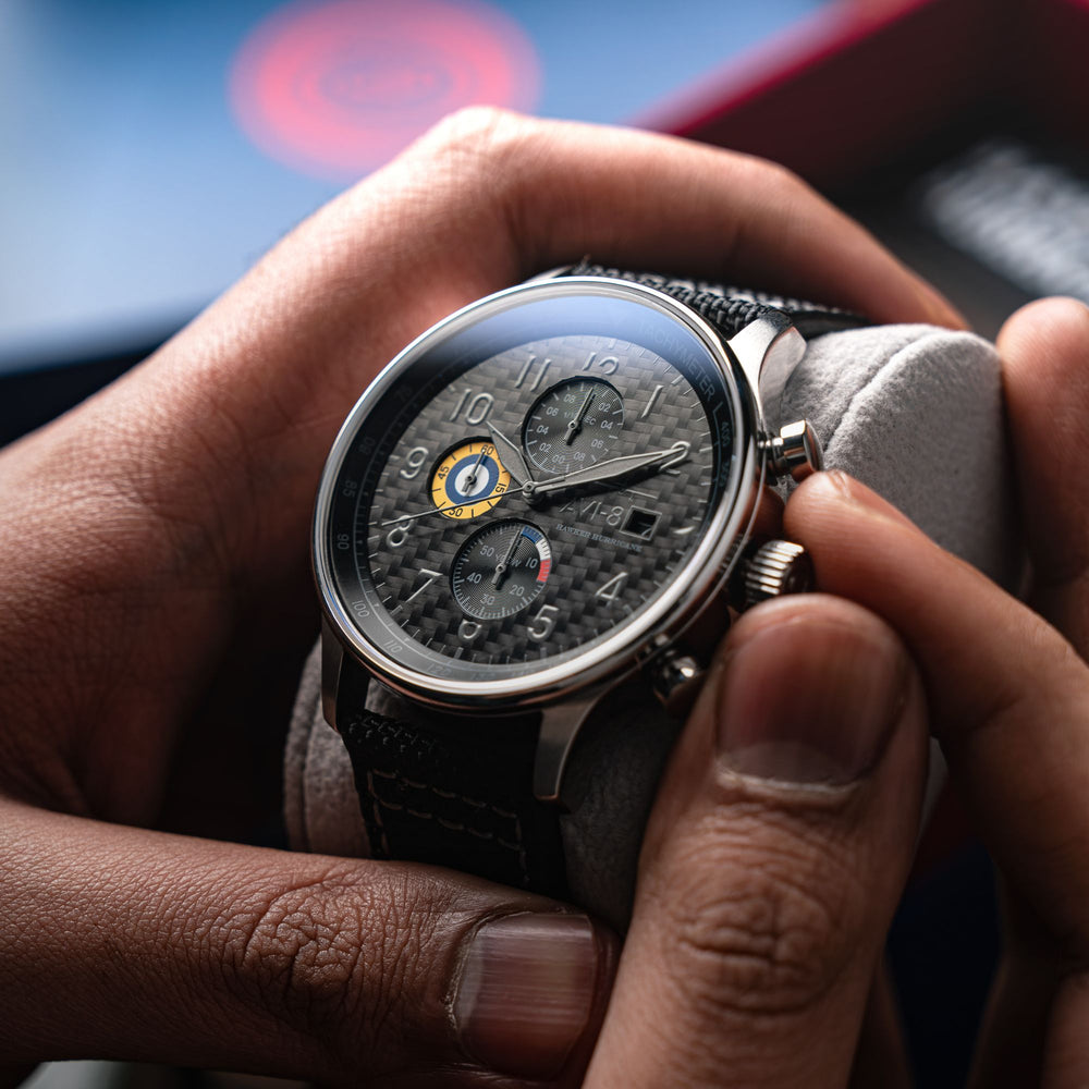 Carbon Fiber Black | Hawker Hurricane Classic Chronograph – AVI-8
