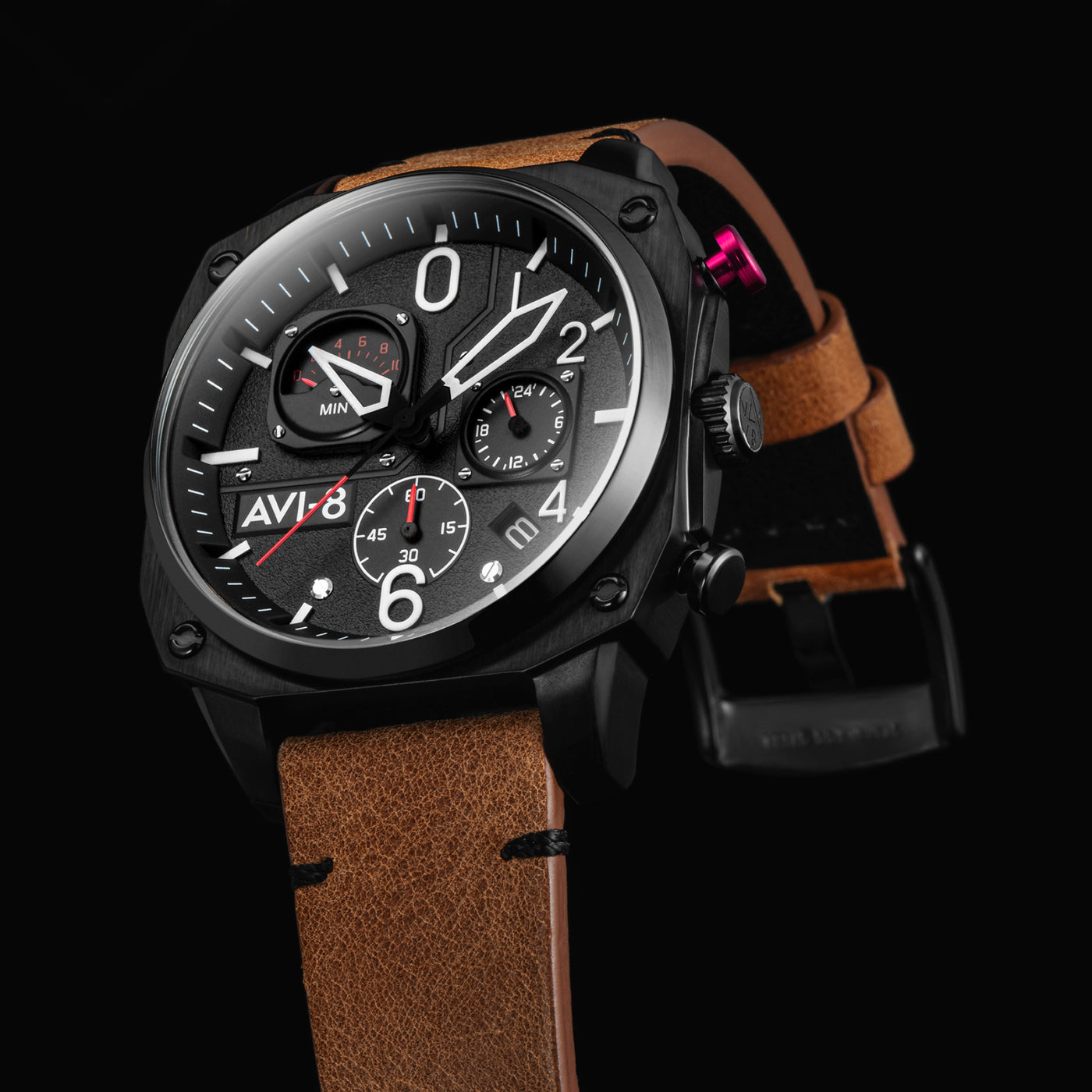 Charcoal Ember Brown | Hawker Hunter Retrograde Chronograph – AVI