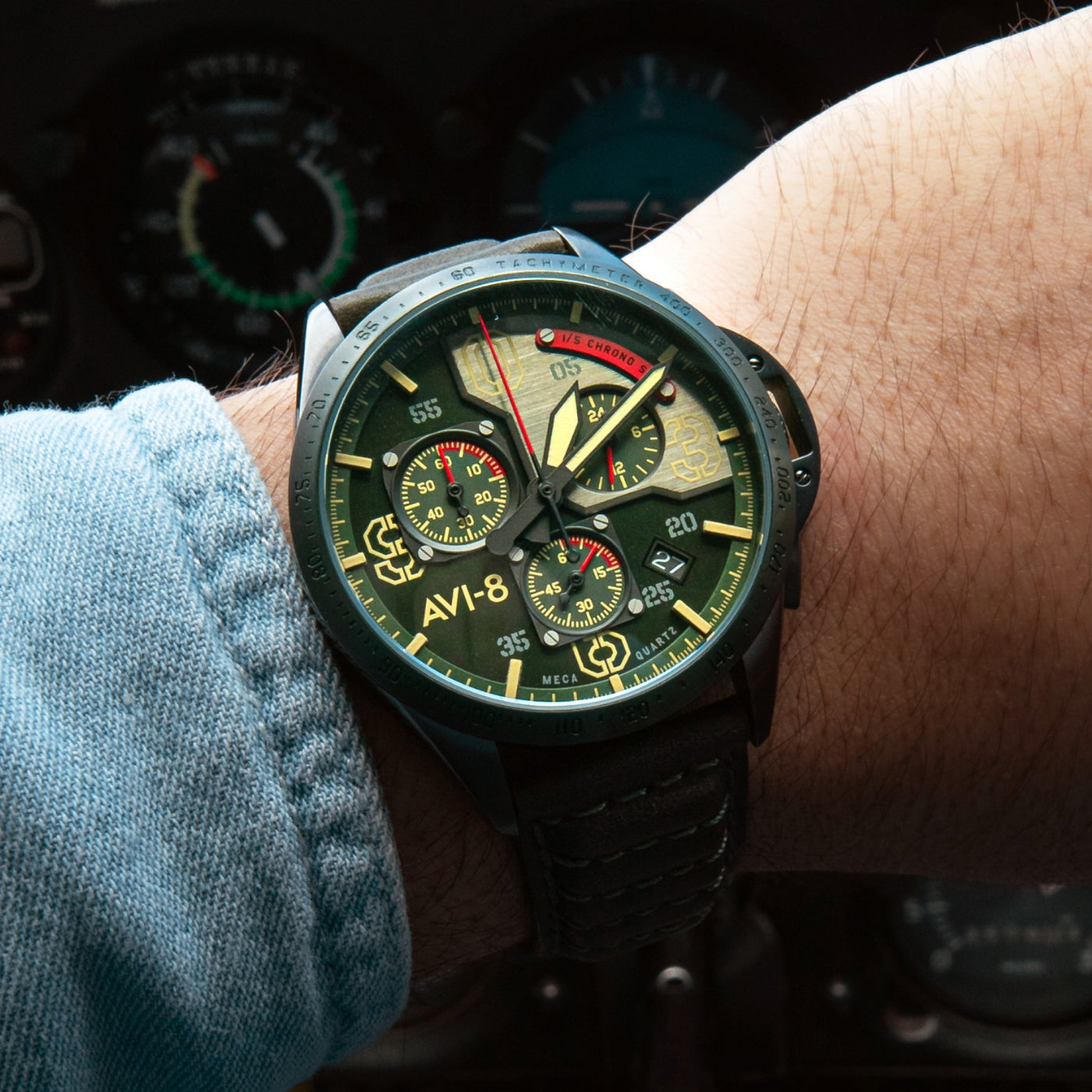 Leaf Green | P51 Mustang Blakeslee Meca-Quartz Chronograph – AVI-8