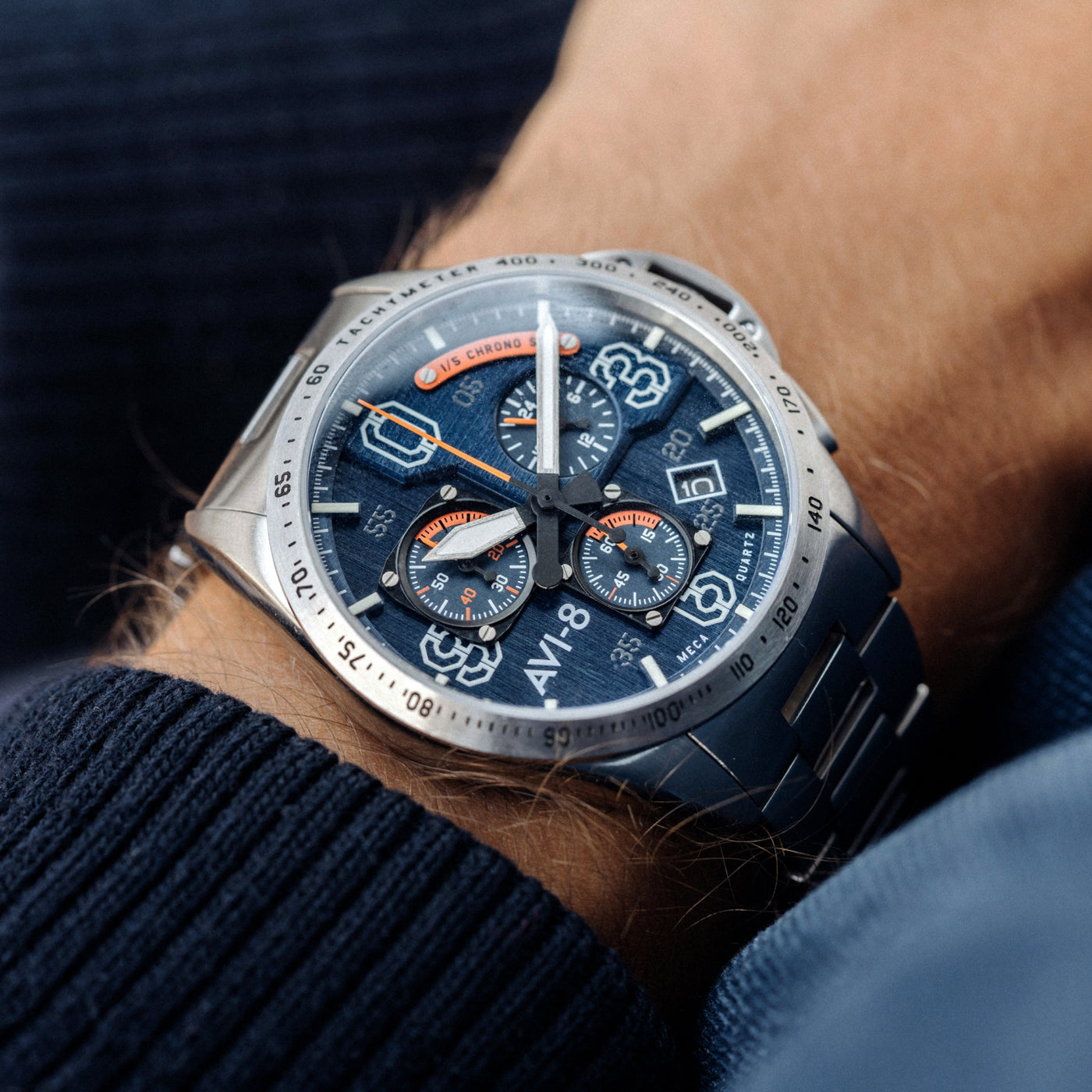アクアシャンテ Silver Oak | P51 Mustang Blakeslee Meca-Quartz Chronograph – AVI-8