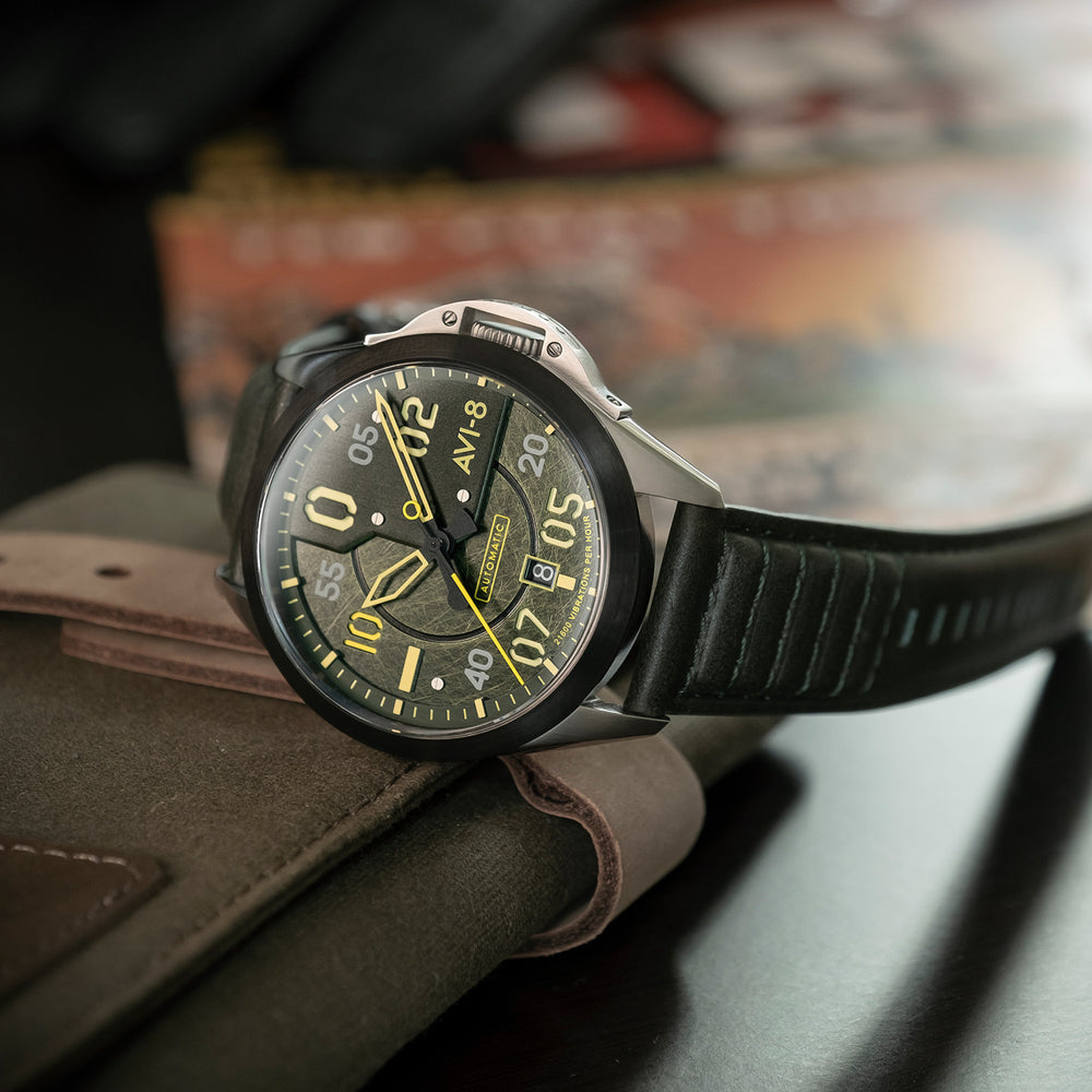 Greentree | P51 Mustang Hitchcock Automatic – AVI-8 Timepieces Greentree | P51 Mustang Hitchcock Automatic – AVI-8 Timepieces