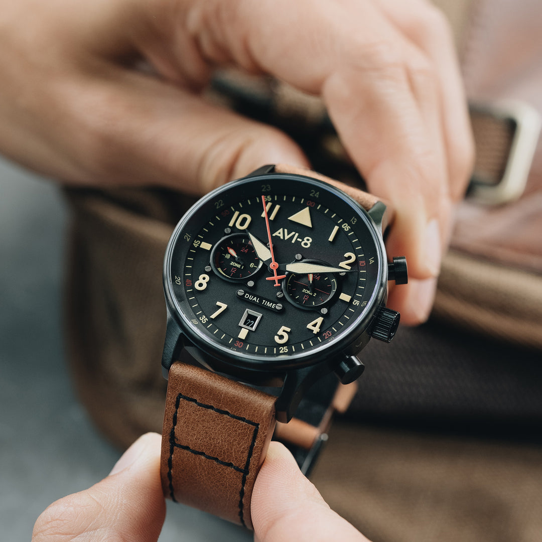 Debden | Hawker Hurricane Carey Dual Time – AVI-8 Timepieces