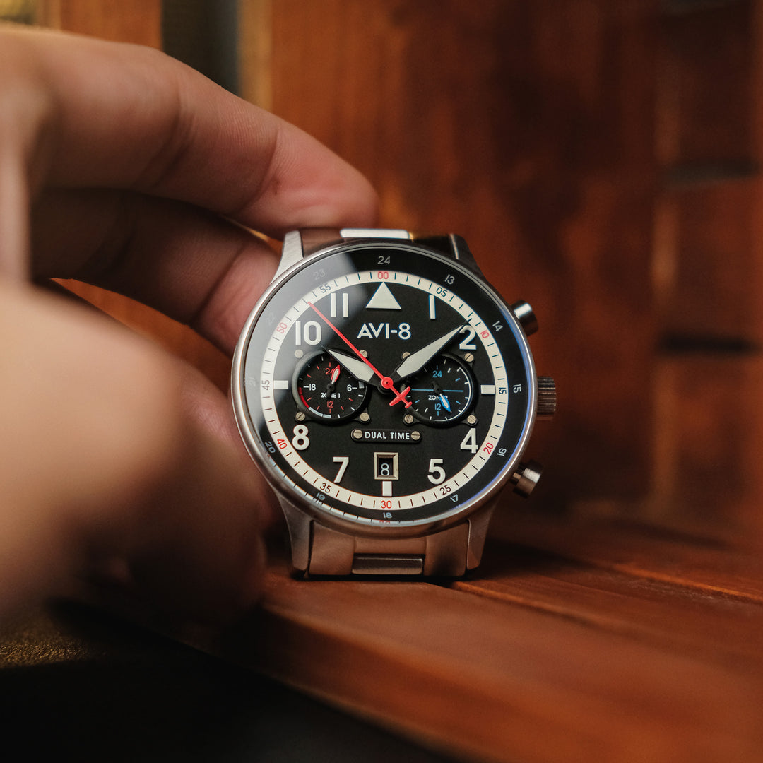 Rangoon | Hawker Hurricane Carey Dual Time – AVI-8 Timepieces