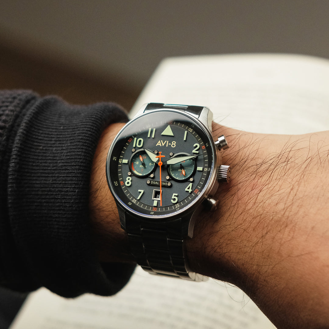 Merville | Hawker Hurricane Carey Dual Time – AVI-8 Timepieces