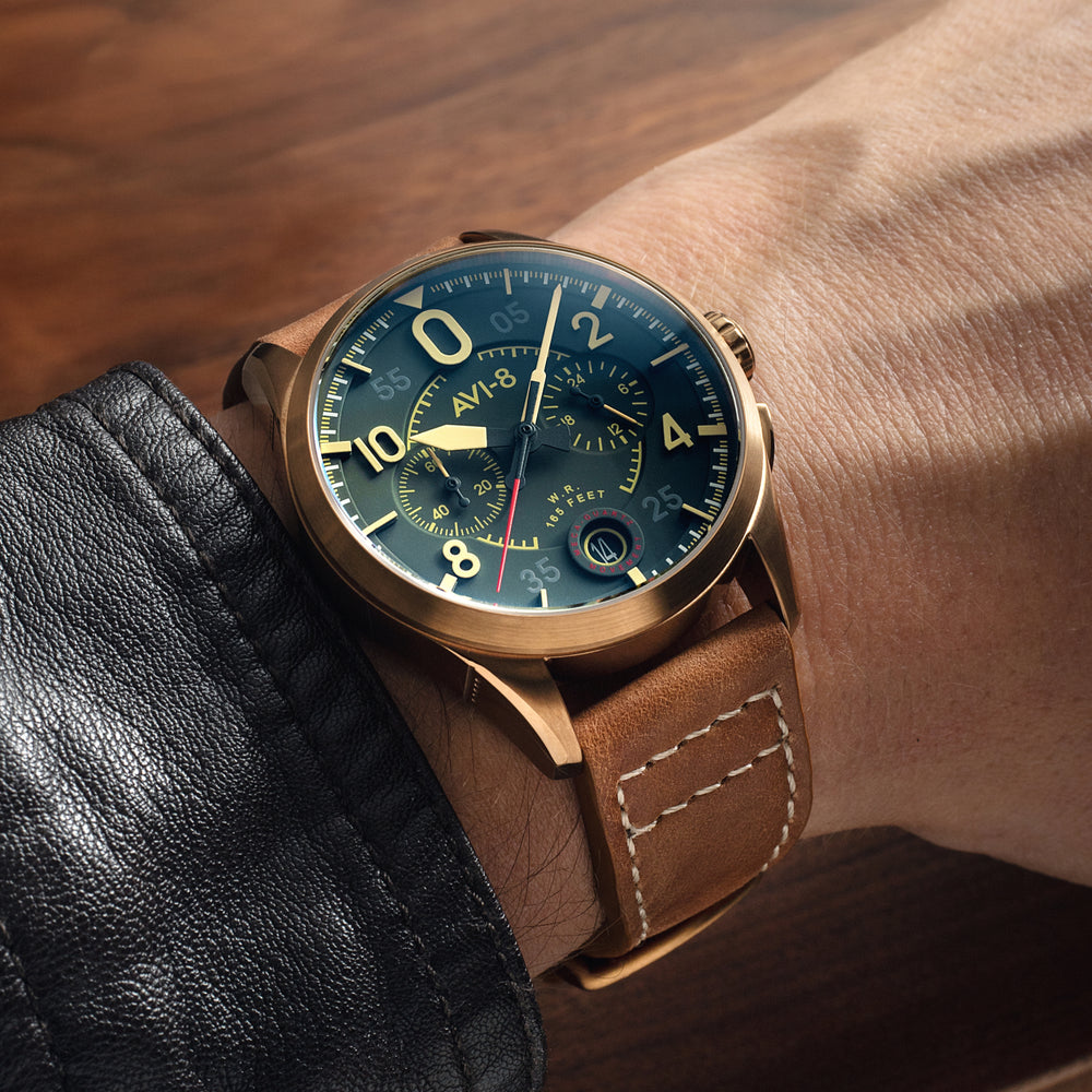 Bronze Green | Spitfire Lock Chronograph – AVI-8 Timepieces