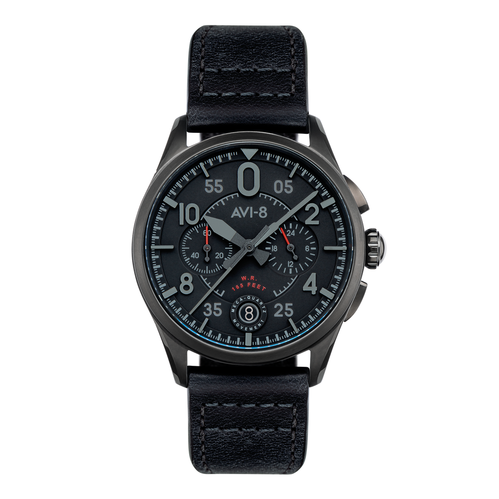 Mvmt Men's Classic II Clean Watches in Jet Leather | Black