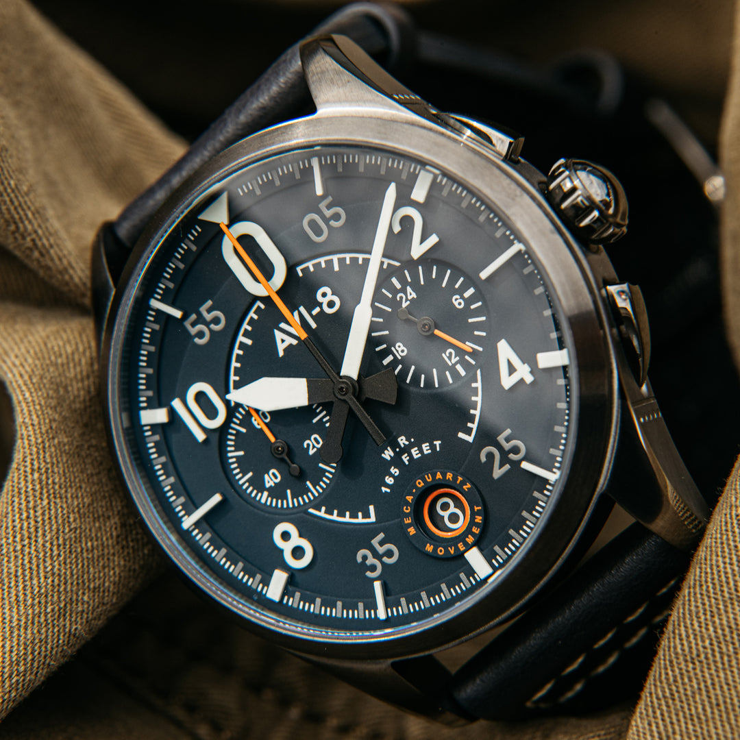 Channel Blue | Spitfire Lock Chronograph – AVI-8 Timepieces