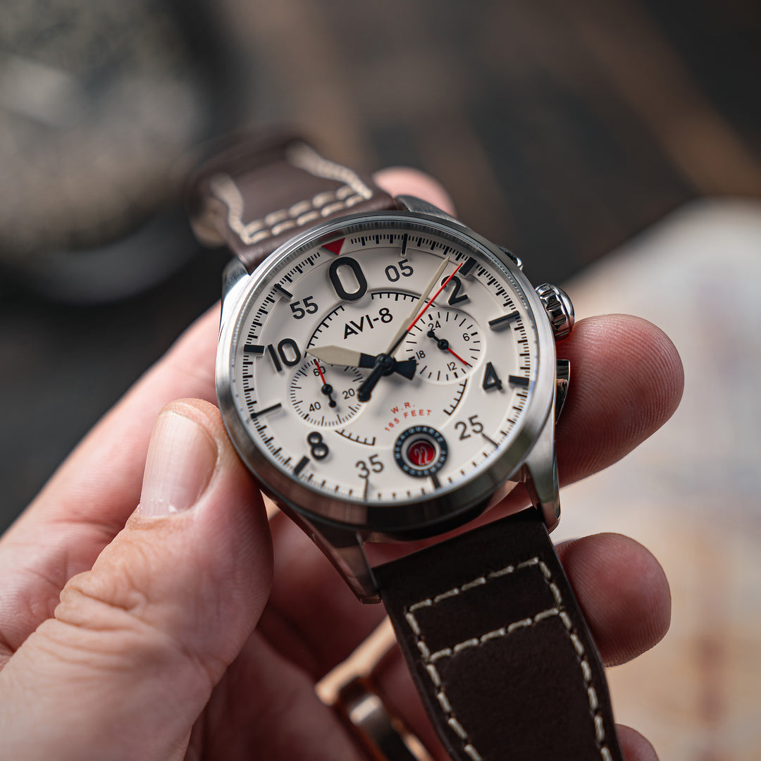 Aircraft White | Spitfire Lock Chronograph – AVI-8 Timepieces