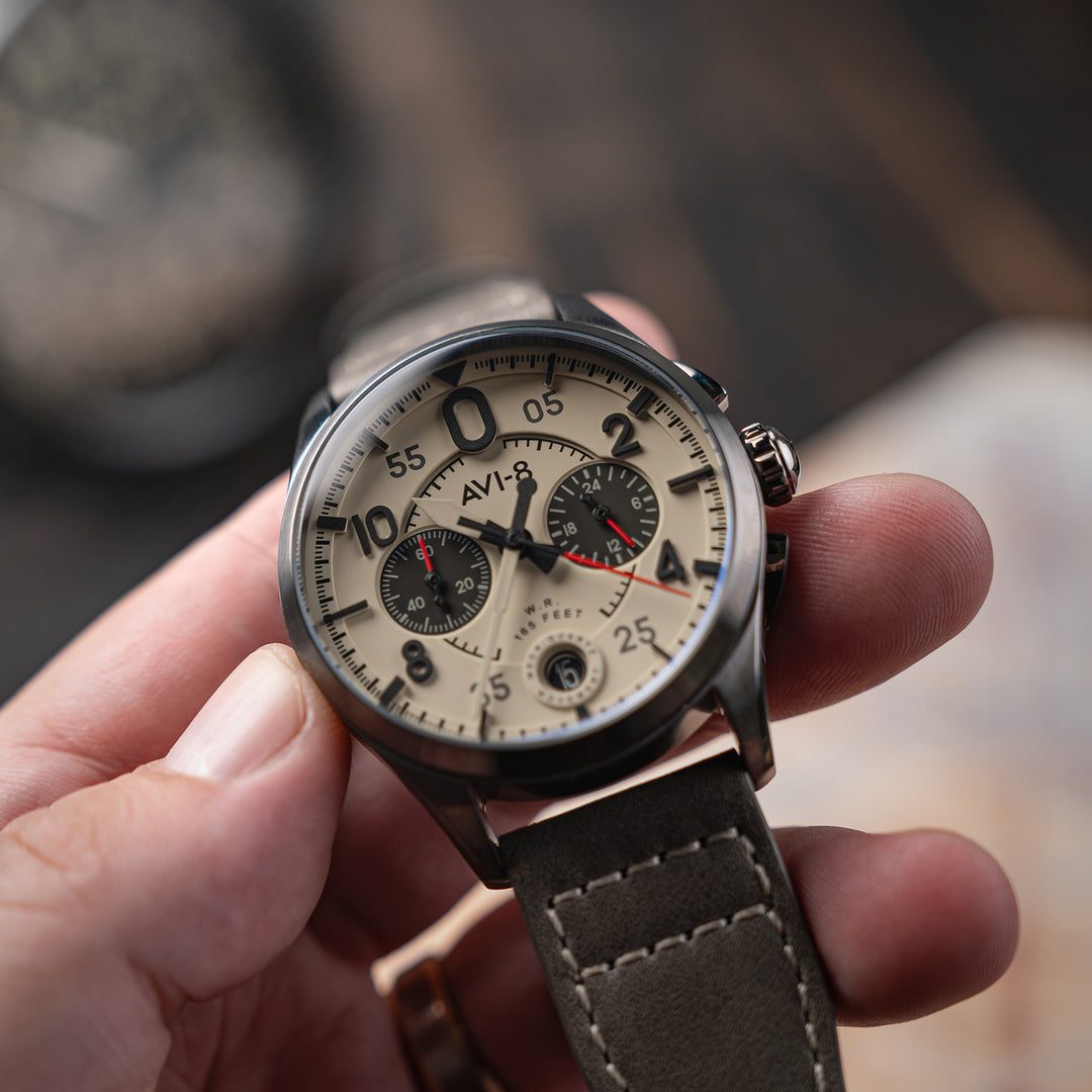 Ghost Grey | Spitfire Lock Chronograph – AVI-8 Timepieces