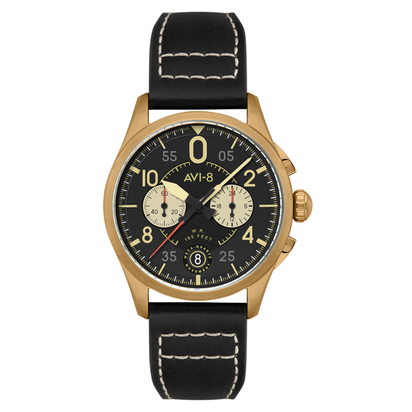 Void Black | Spitfire Lock Chronograph – AVI-8 Timepieces Void Black | Spitfire Lock Chronograph – AVI-8 Timepieces