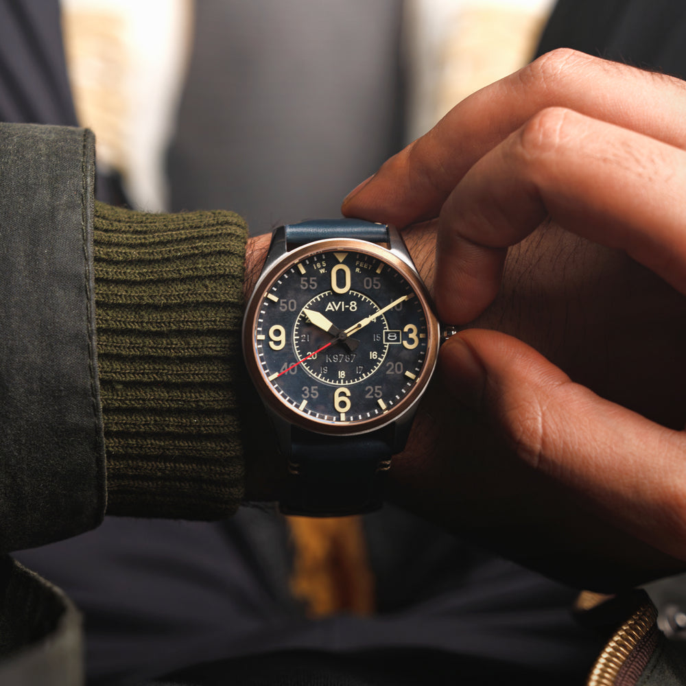 horween straps graphite grey – AVI-8 Timepieces