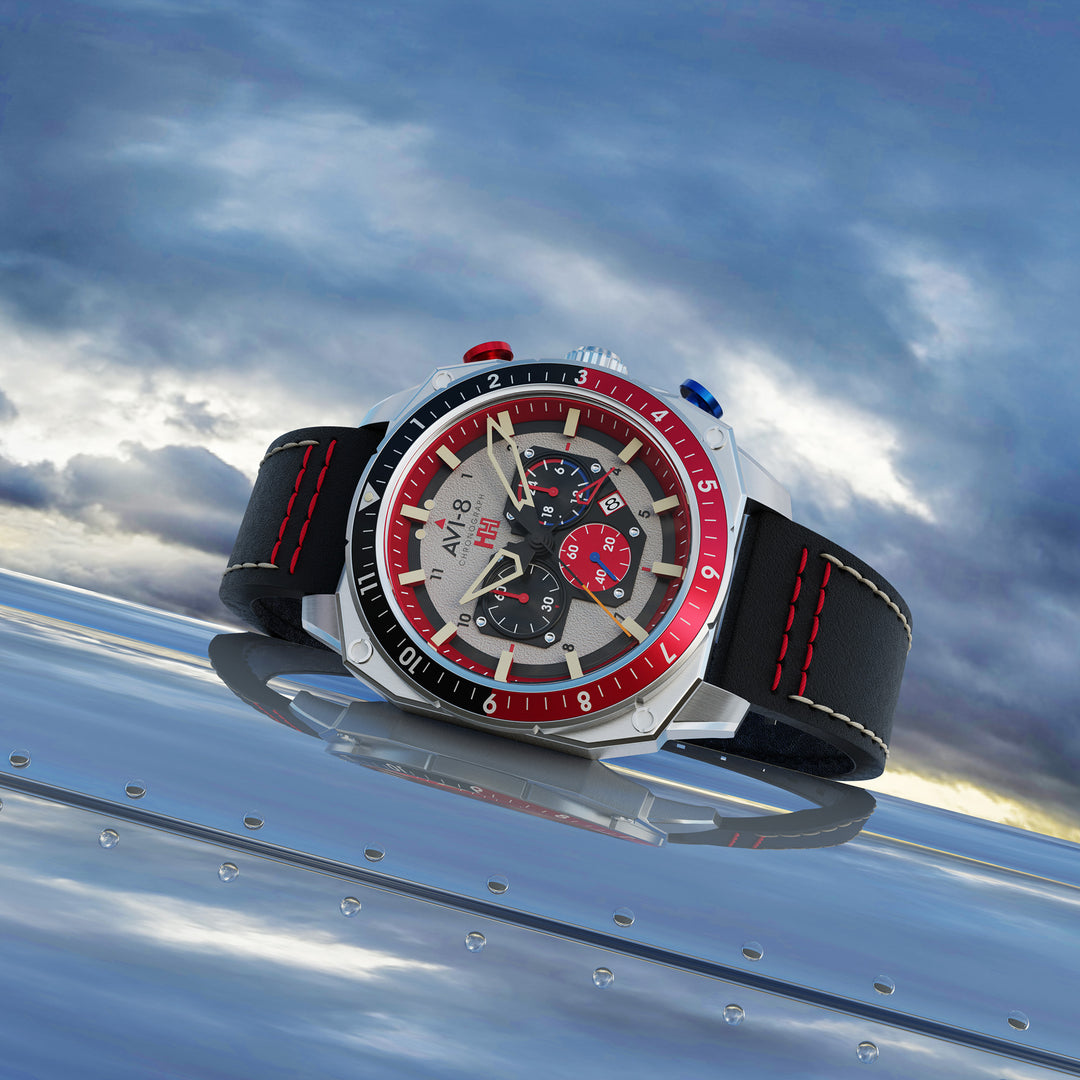 Hazard Red | Hawker Hunter Atlas Dual Time Chronograph – AVI-8