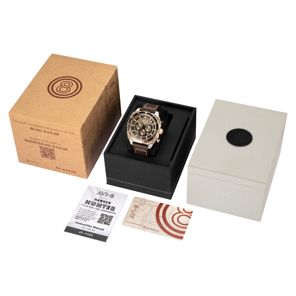 Slate Grey | Hawker Hunter Atlas Dual Time Chronograph – AVI-8 Slate Grey | Hawker Hunter Atlas Dual Time Chronograph – AVI-8