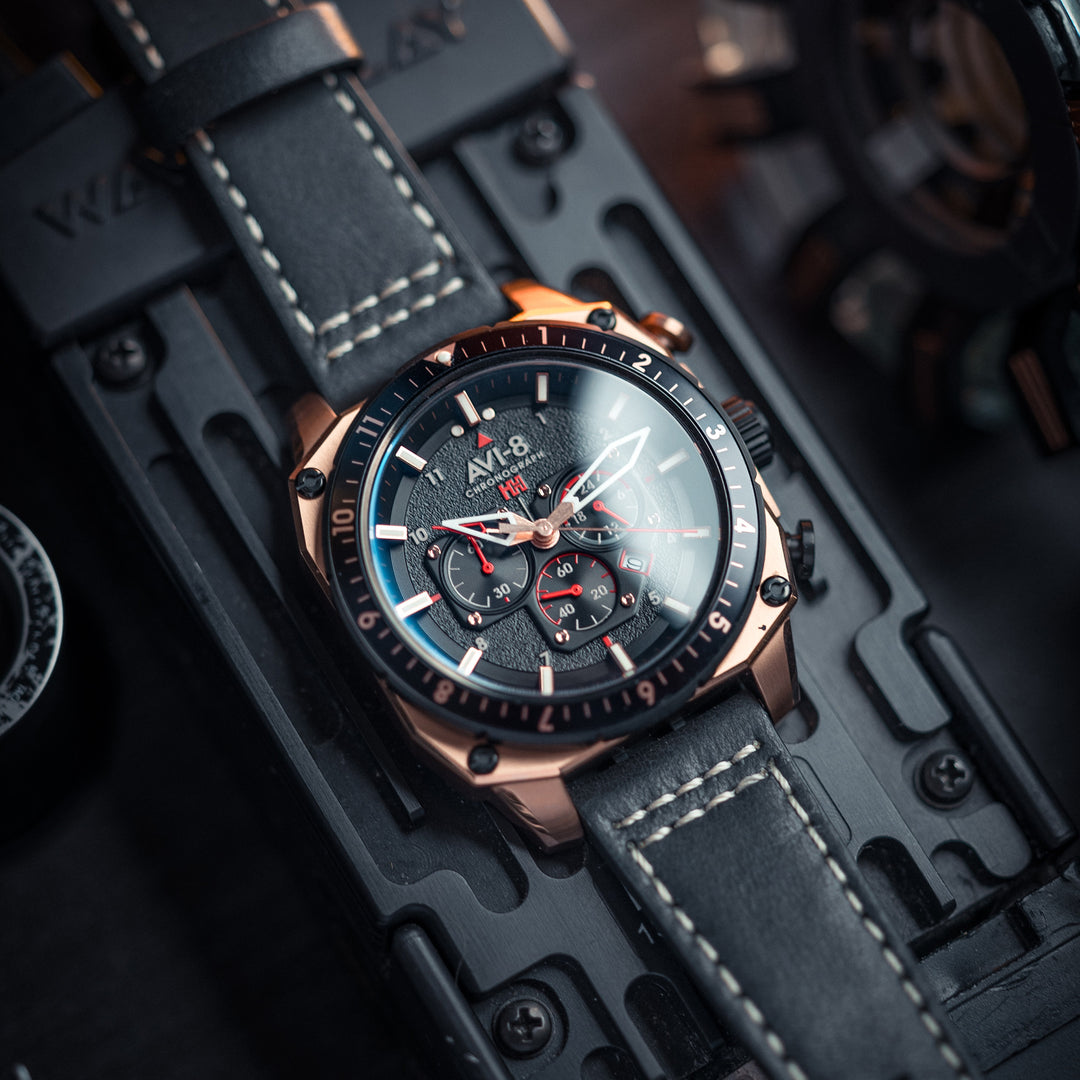 Jet Black | Hawker Hunter Atlas Dual Time Chronograph – AVI-8