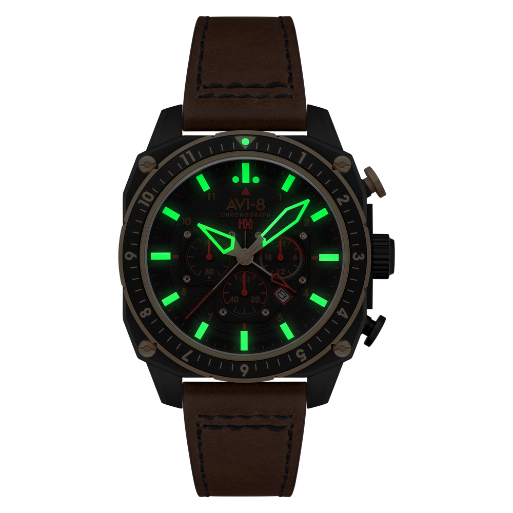 Jade Black | Hawker Hunter Atlas Dual Time Chronograph – AVI-8 Jade Black | Hawker Hunter Atlas Dual Time Chronograph – AVI-8