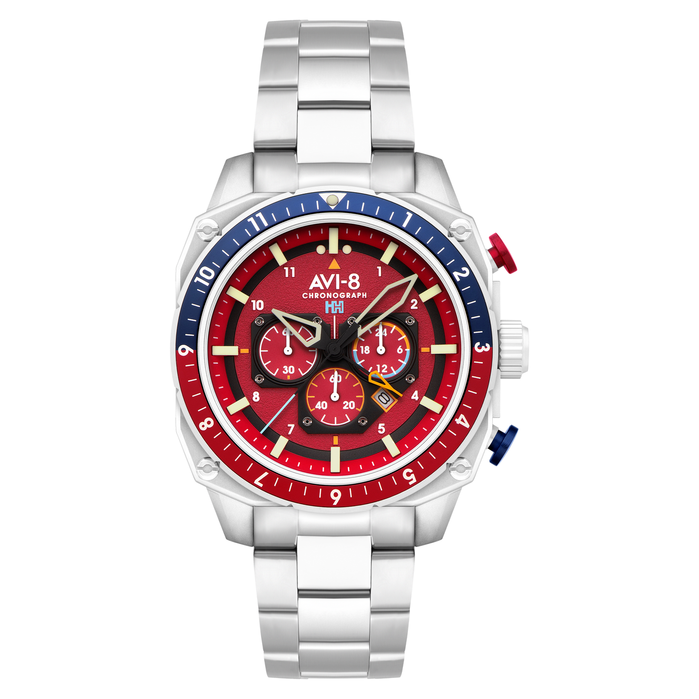Crimson Red | Hawker Hunter Atlas Dual Time Chronograph – AVI-8 Crimson Red | Hawker Hunter Atlas Dual Time Chronograph – AVI-8