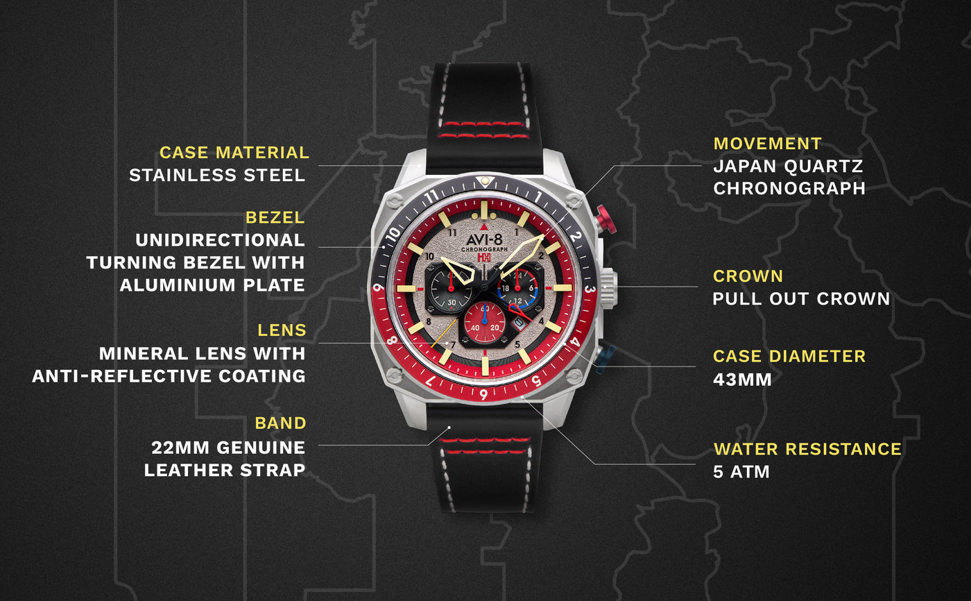 Atlas Dual Time Chronograph – AVI-8 Timepieces