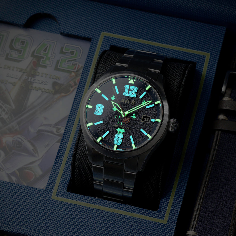 Blue Ace Flyboy Capcom 1942 Automatic AVI 8 Timepieces