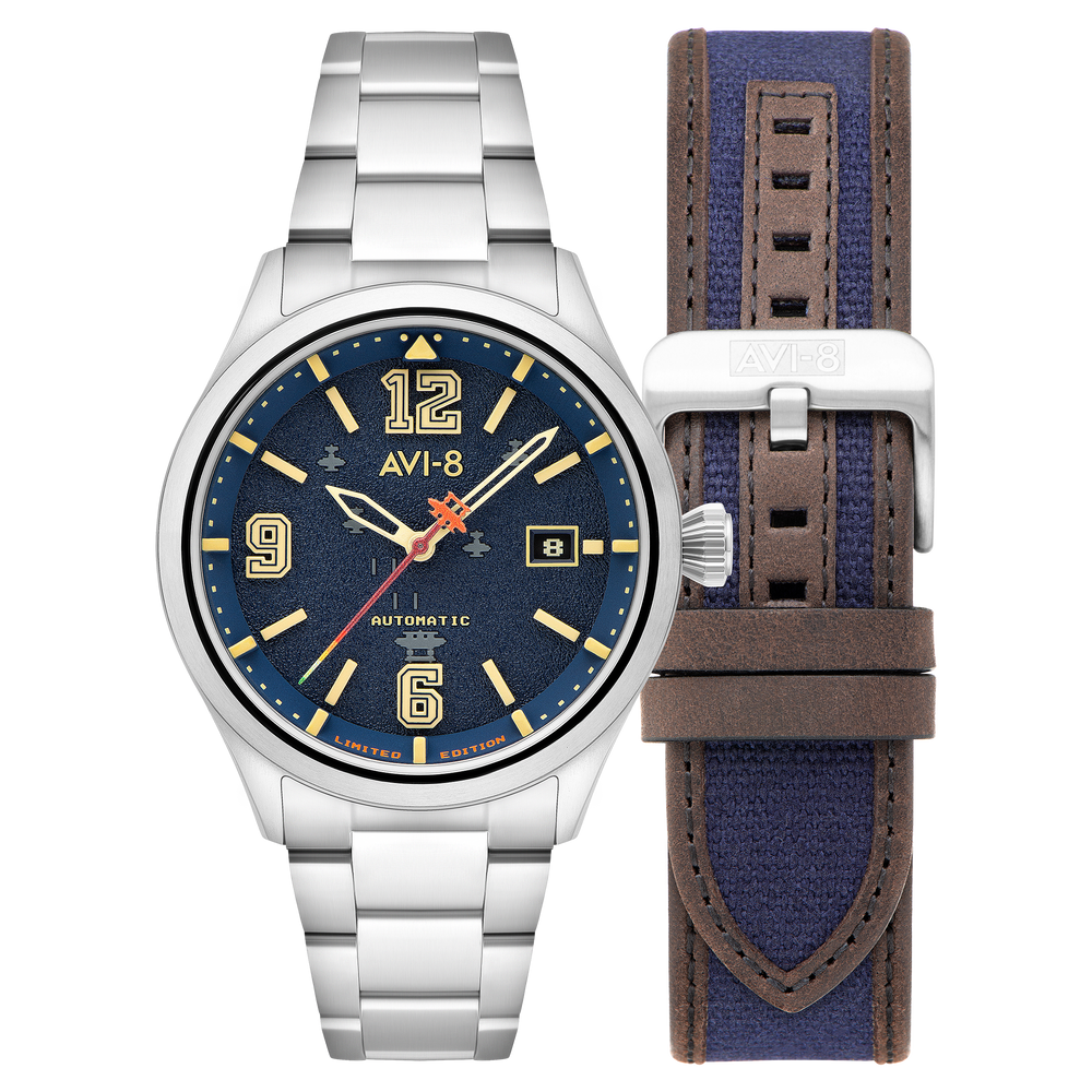 Blue Ace | Flyboy Capcom 1942 Automatic – AVI-8 Timepieces