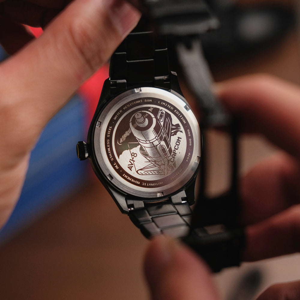Black Ace | Flyboy Capcom 1942 Automatic – AVI-8 Timepieces