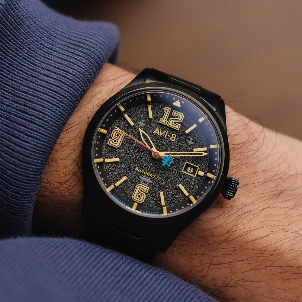 Black Ace | Flyboy Capcom 1942 Automatic – AVI-8 Timepieces