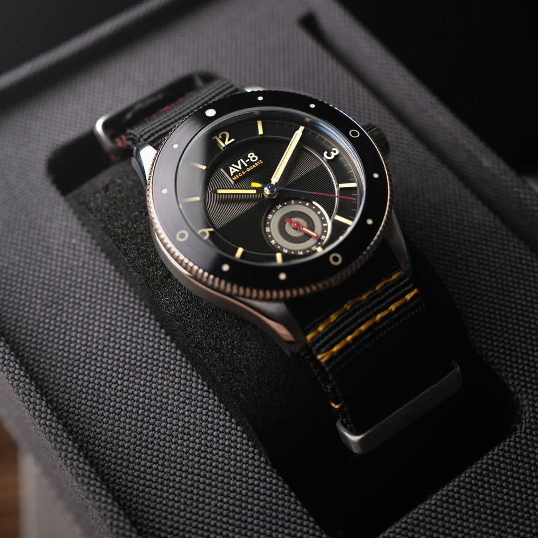 Raven Black | Flyboy Airmaster Sector Meca-quartz – AVI-8 Timepieces