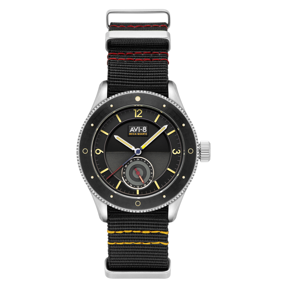 Raven Black | Flyboy Airmaster Sector Meca-quartz – AVI-8 Timepieces Raven Black | Flyboy Airmaster Sector Meca-quartz – AVI-8 Timepieces