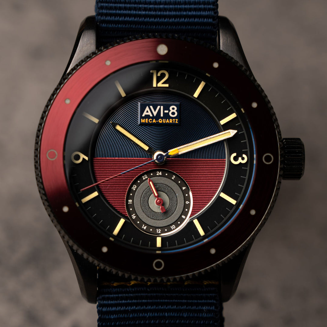 Navy Blue | Flyboy Airmaster Sector Meca-quartz – AVI-8 Navy Blue | Flyboy Airmaster Sector Meca-quartz – AVI-8