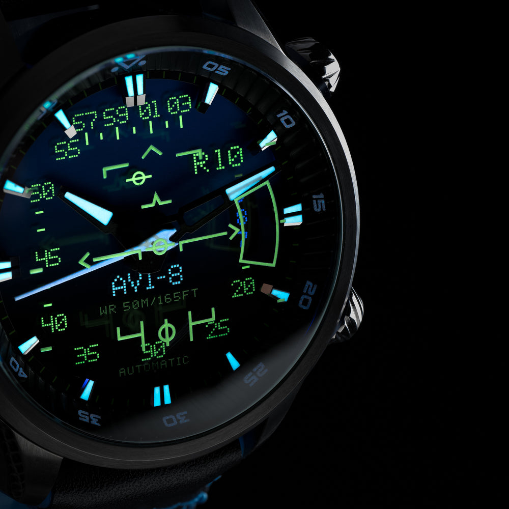 Gradient Blue | Hawker Harrier HUD Automatic – AVI-8 Timepieces
