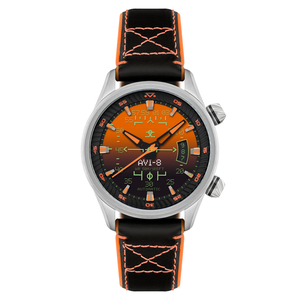 Gradient Orange | Hawker Harrier HUD Automatic – AVI-8 Timepieces Gradient Orange | Hawker Harrier HUD Automatic – AVI-8 Timepieces