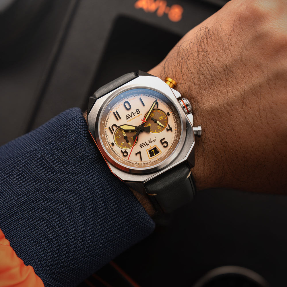 Camel Brown | Bell X-1 Machbuster Chronograph – AVI-8 Timepieces