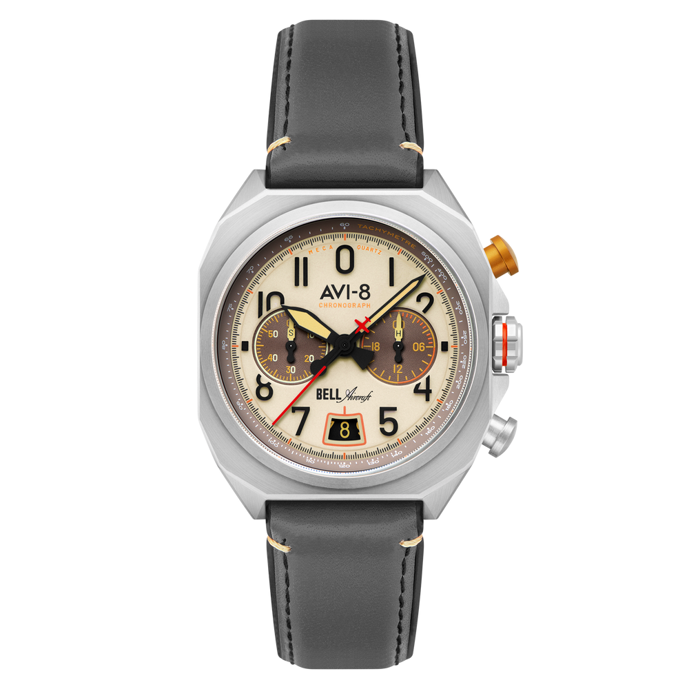 Camel Brown | Bell X-1 Machbuster Chronograph – AVI-8 Timepieces Camel Brown | Bell X-1 Machbuster Chronograph – AVI-8 Timepieces